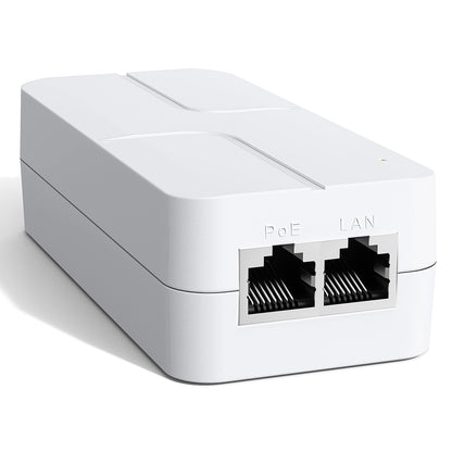 2.5Gb PoE+ Injector 30W, VunLink Single Port Power Over Ethernet Adapter, IEEE 802.3af/at, 10/100/1000/2500Mbps PoE+ Injector for IP Camera, WiFi Access Point, VoIP Phone, Plug & Play, Up to 100m