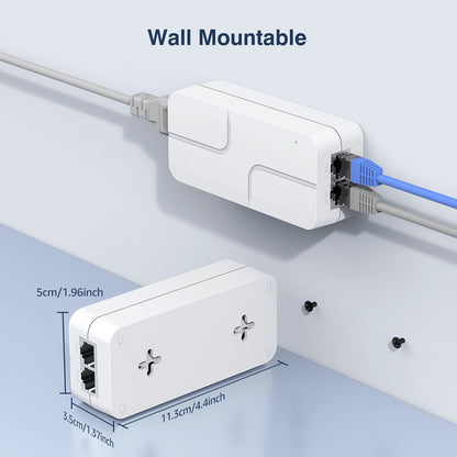 2.5Gb PoE+ Injector 30W, VunLink Single Port Power Over Ethernet Adapter, IEEE 802.3af/at, 10/100/1000/2500Mbps PoE+ Injector for IP Camera, WiFi Access Point, VoIP Phone, Plug & Play, Up to 100m