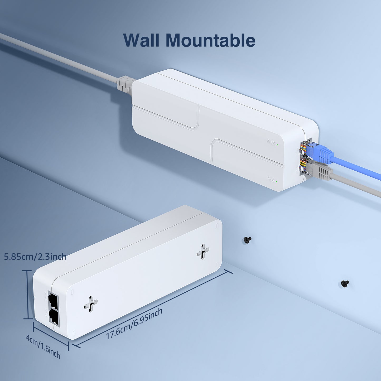 2.5Gb PoE++ Injector 60W,VunLink Single Port Multi-Gig Power Over Ethernet Adapter, IEEE 802.3af/at/bt, 10/100/1000/2500Mbps for WiFi 6 Access Point, PTZ Camera, Plug & Play, Up to 100m