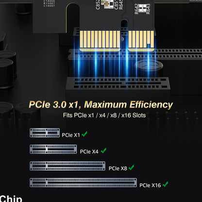 10Gb PCIe Network Card  with Realtek RTL8127AT, Multi-Gig 10G/5G/2.5G/1G NIC Adapter for PC, NAS & Server, PCIe 4.0 x1, Windows 10/11/Linux