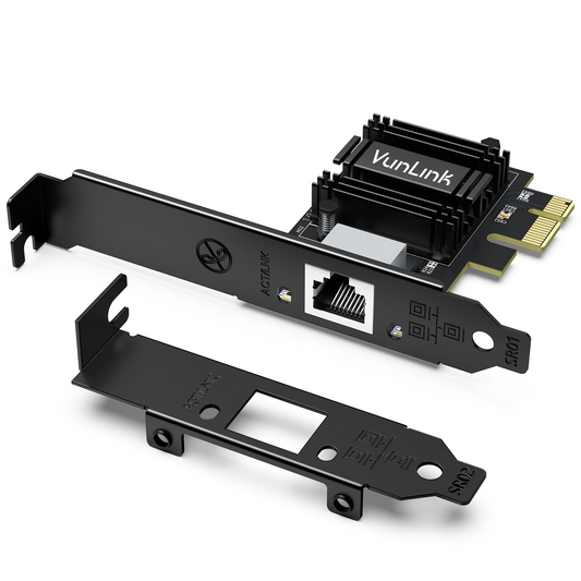 VunLink 2.5Gb PCIe Network Card, Realtek RTL8125B LAN Adapter, 2.5Gbps/1Gbps/100Mbps NIC Card for Desktop PCs, Gaming, Windows & Linux Compatible