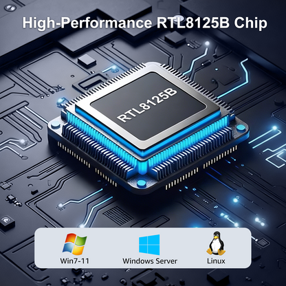 VunLink 2.5Gb PCIe Network Card, Realtek RTL8125B LAN Adapter, 2.5Gbps/1Gbps/100Mbps NIC Card for Desktop PCs, Gaming, Windows & Linux Compatible