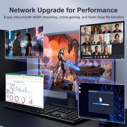 VunLink 5Gb PCIe Network Card, Realtek RTL8126B LAN Adapter, Multi-Speed 5Gbps/2.5Gbps/1Gbps NIC Card for Desktop PCs, Gaming, NAS, Windows & Linux Compatible